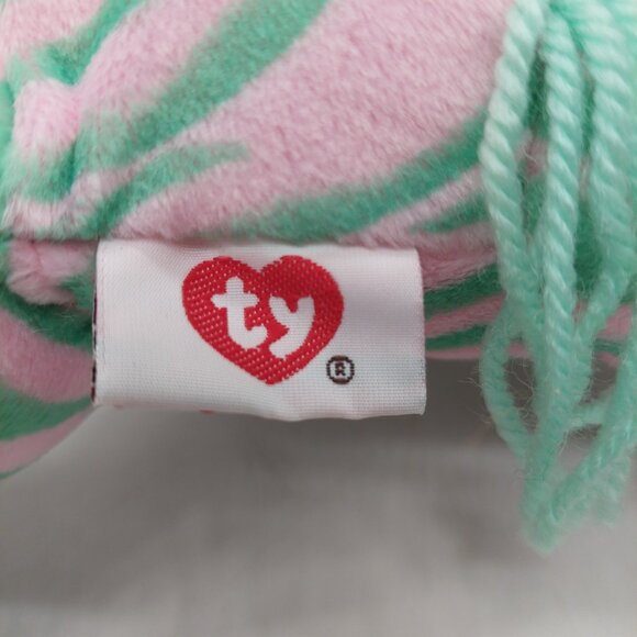 TY Pillow Pals Zulu the Zebra 14" Pink Blue Plush Stuffed Animal 1996 - Picture 6 of 10